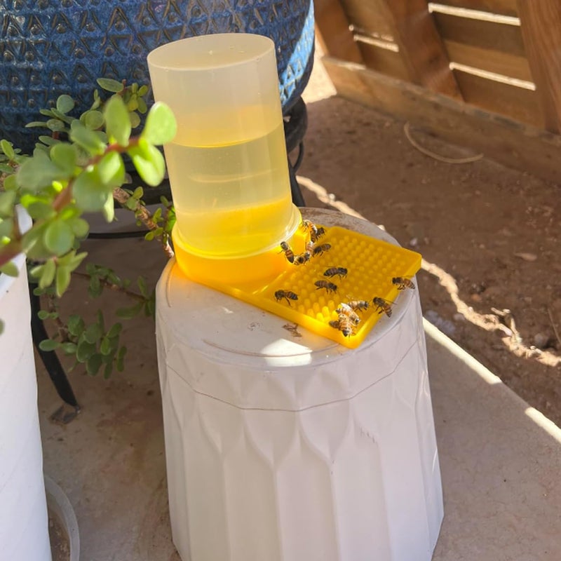 Qicfrk 2 Pack Bee Water Feeder Beehive Beekeeping Water Beehive Entrance Feeder Drinking Beekeeping Butterfly Bath Bowl Bee Watering Station for Outdoor Garden Yard Decor - Image 4